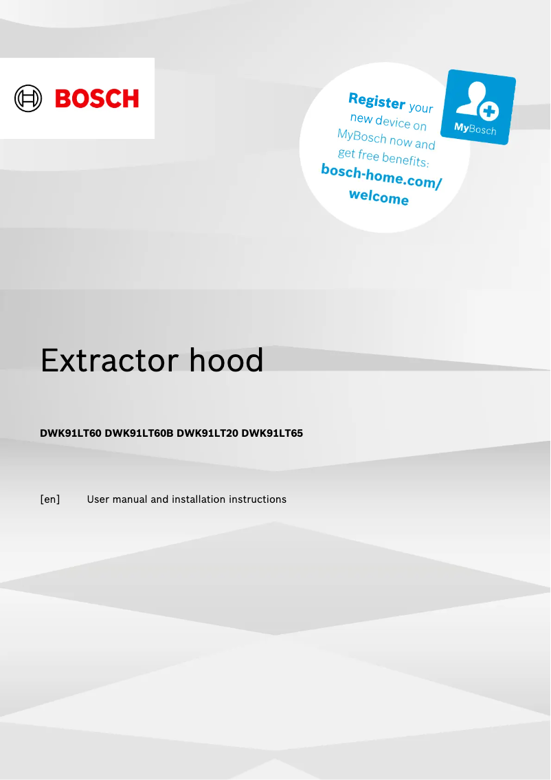 Page 1 de la notice Guide d'installation Bosch DWK91LT65