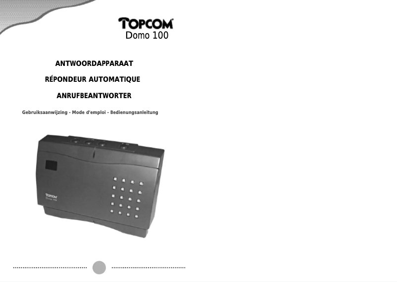 Page n°1 - Manuel utilisateur Topcom Domo 100