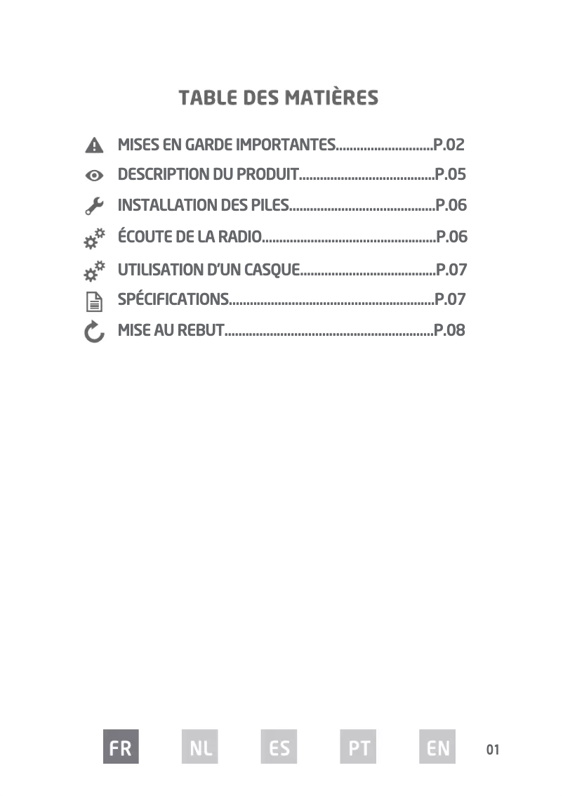 Image de la première page du manuel de l'appareil RA-F11B