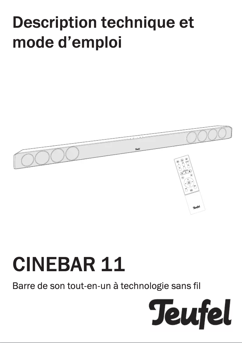 Image de la première page du manuel de l'appareil Cinebar 11