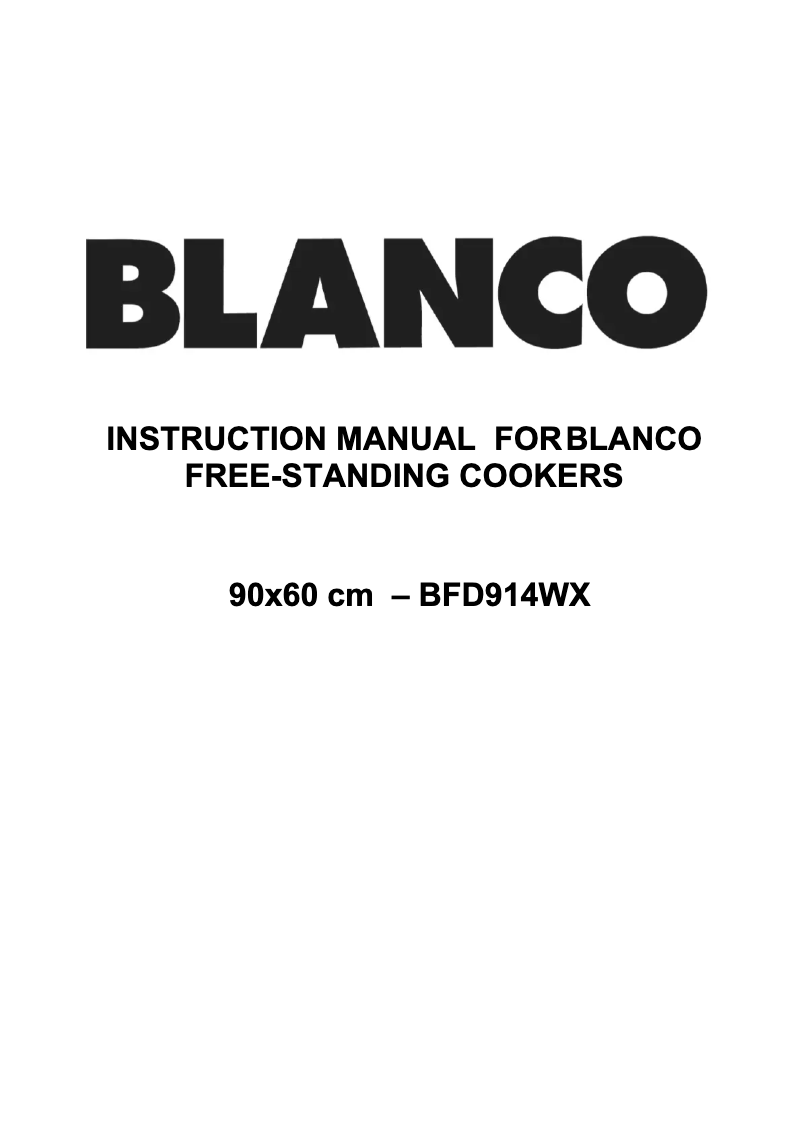 Page 1 de la notice Manuel utilisateur BLANCO BFD914WX
