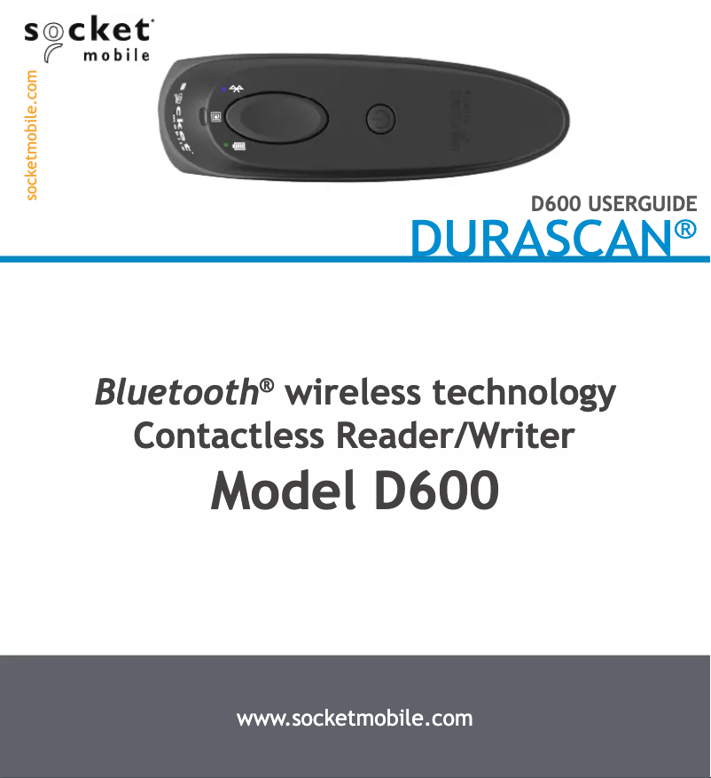 Page n°1 - Manuel utilisateur Socket Mobile DuraScan D600