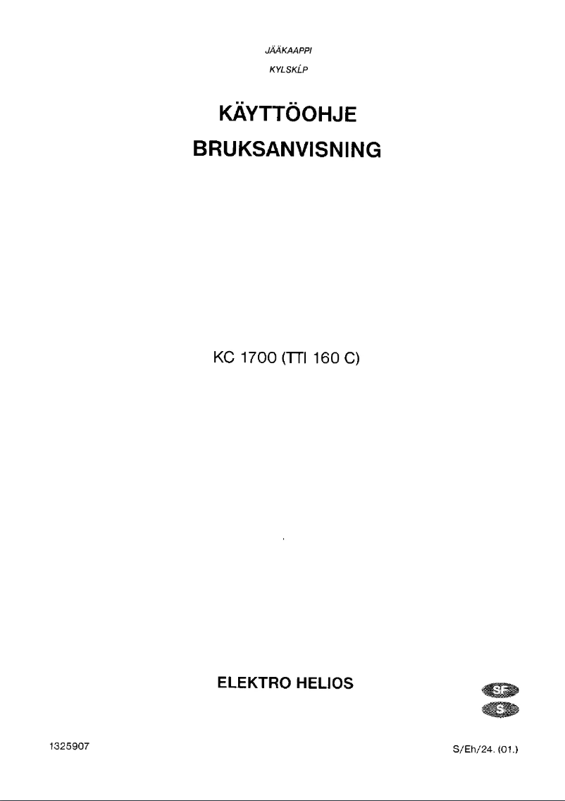 Page n°1 - Manuel utilisateur Elektro Helios KC1700