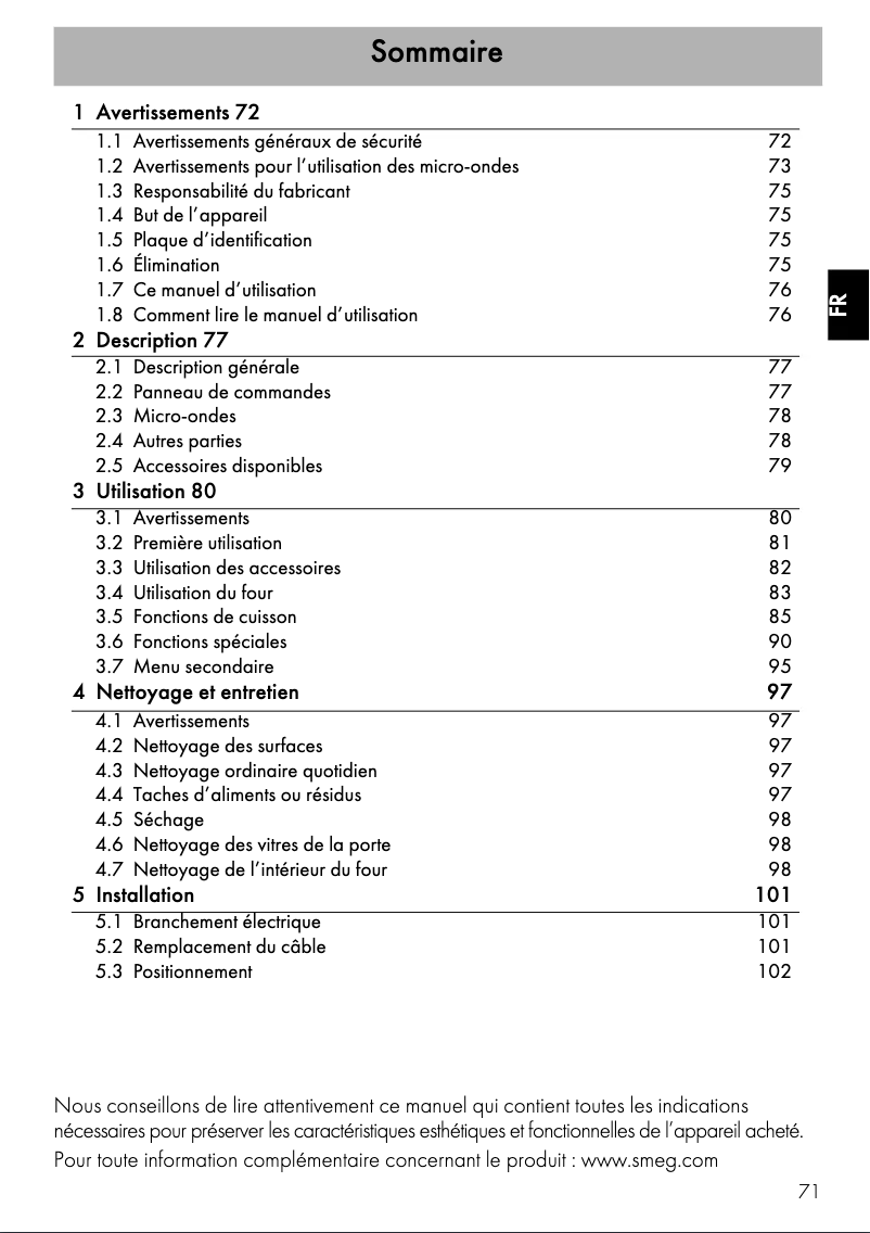 Image de la première page du manuel de l'appareil SF4800MA