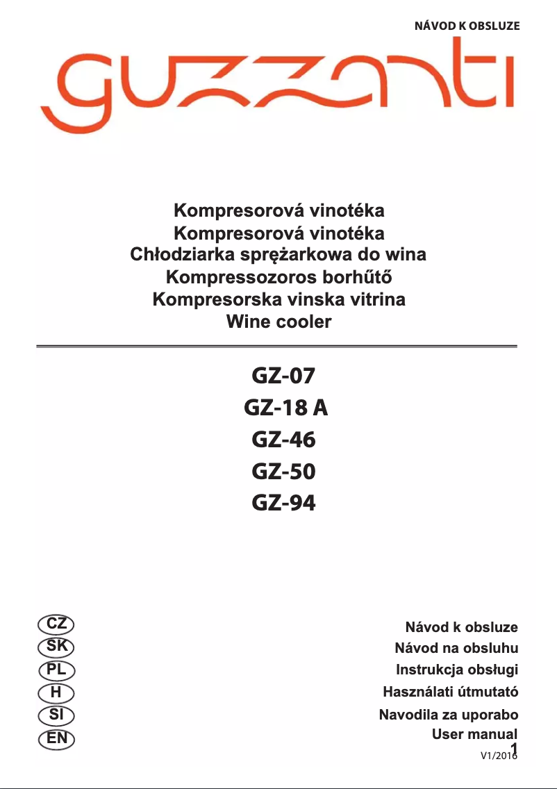 Page 1 de la notice Manuel utilisateur Guzzanti GZ-18A
