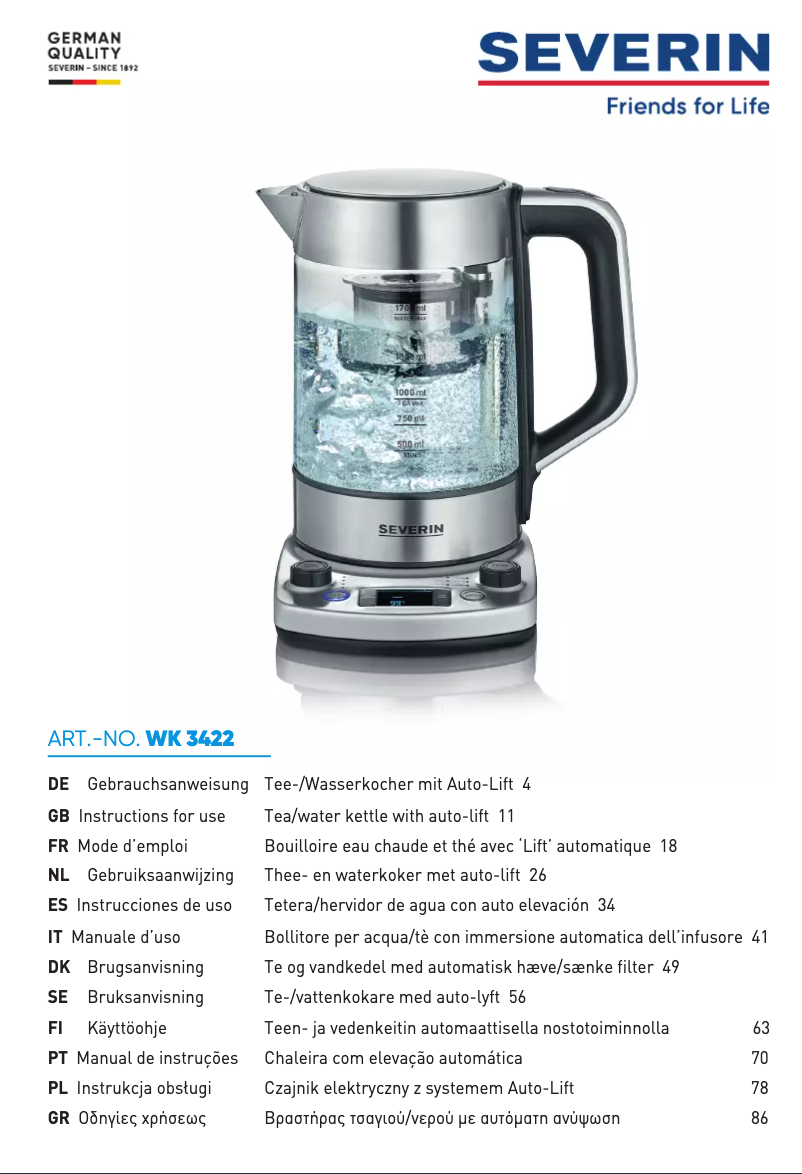 Image de la première page du manuel de l'appareil WK 3422