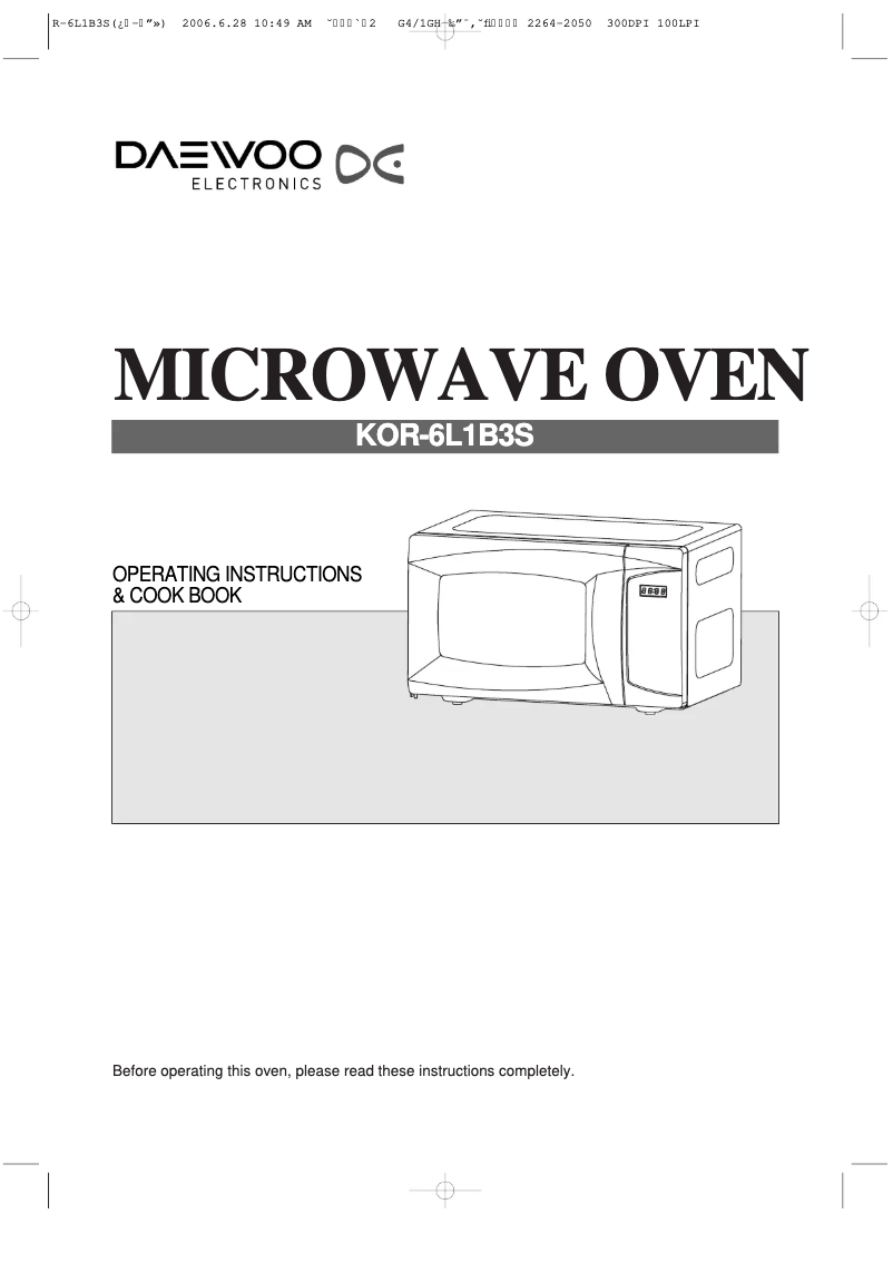 Image de la première page du manuel de l'appareil KOR6L1B