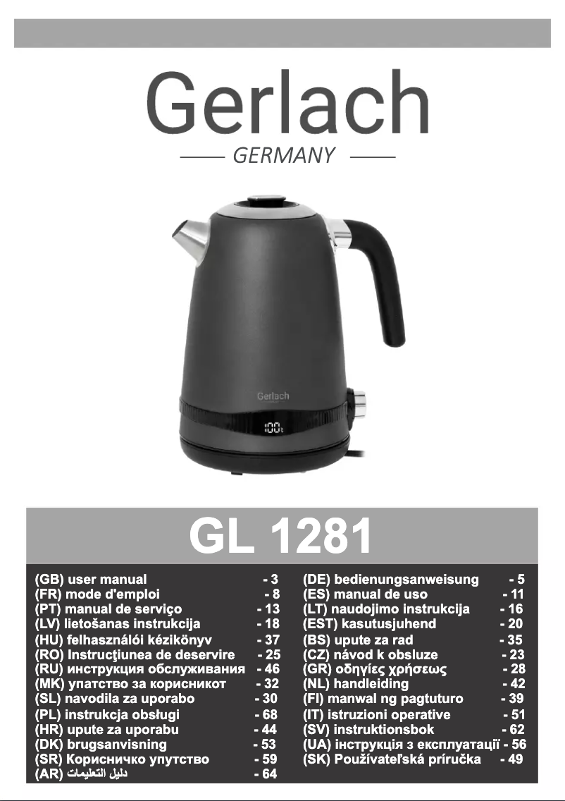 Page n°1 - Manuel utilisateur Gerlach GL 1281