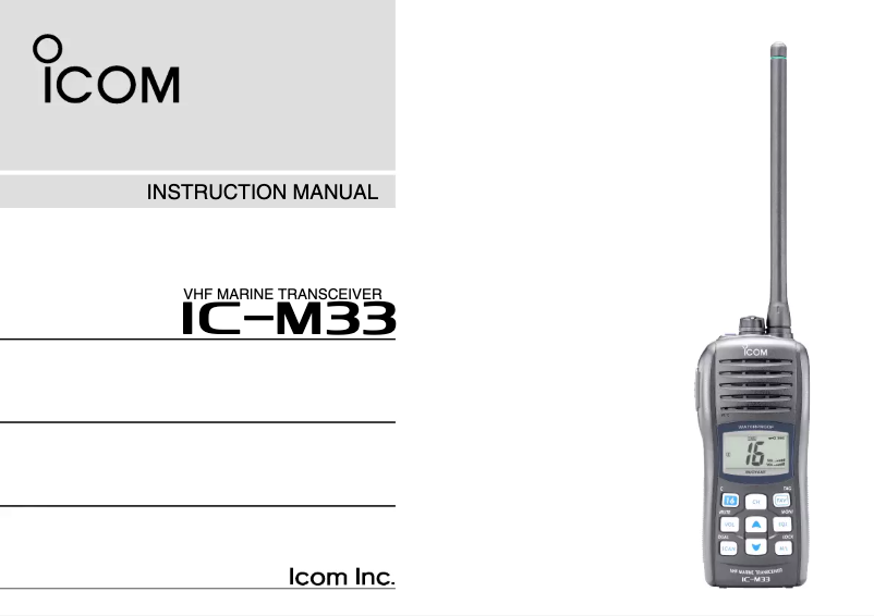 Page 1 de la notice Manuel utilisateur ICOM IC-M33
