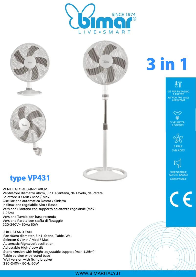 Page n°1 - Fiche technique Bimar VP431