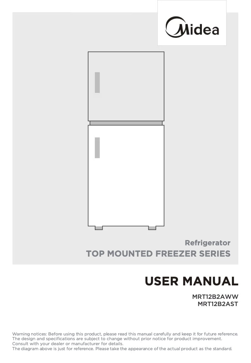 Image de la première page du manuel de l'appareil MRT12B2AWW