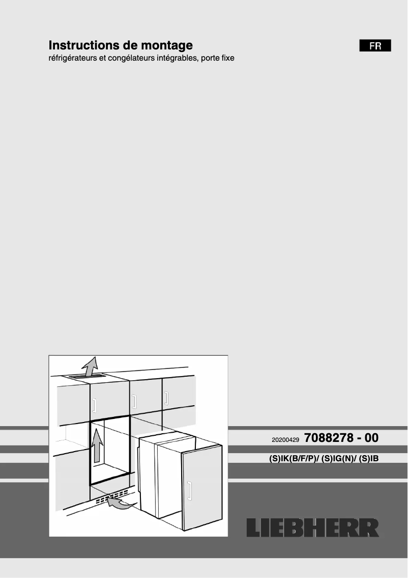 Page n°1 - Guide d'installation Liebherr IG 1624 Comfort