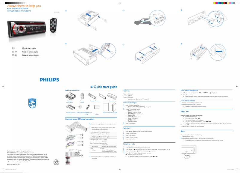 Page n°1 - Guide de démarrage rapide Philips CarStudio CEM1100