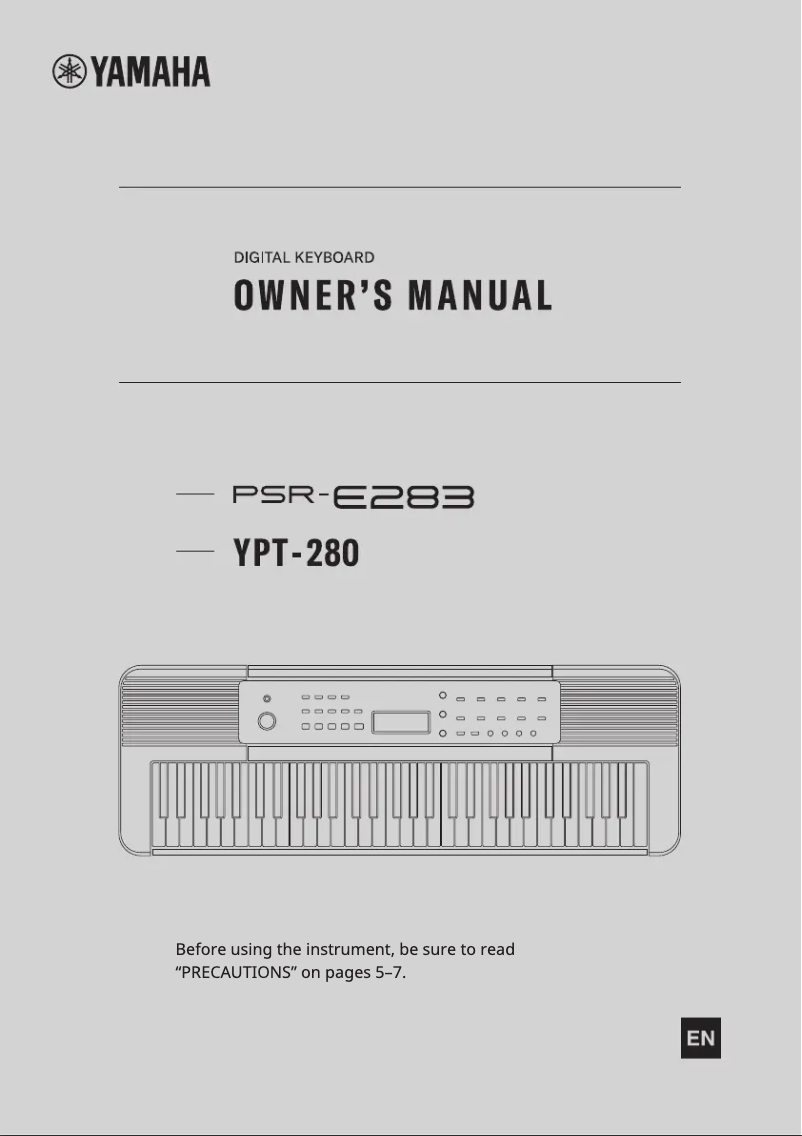 Page 1 de la notice Manuel utilisateur Yamaha YPT-280