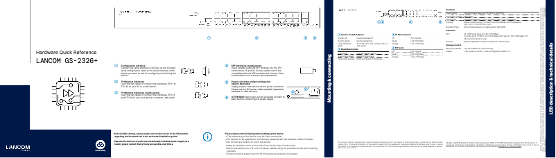 Page n°1 - Manuel utilisateur Lancom GS-2326+