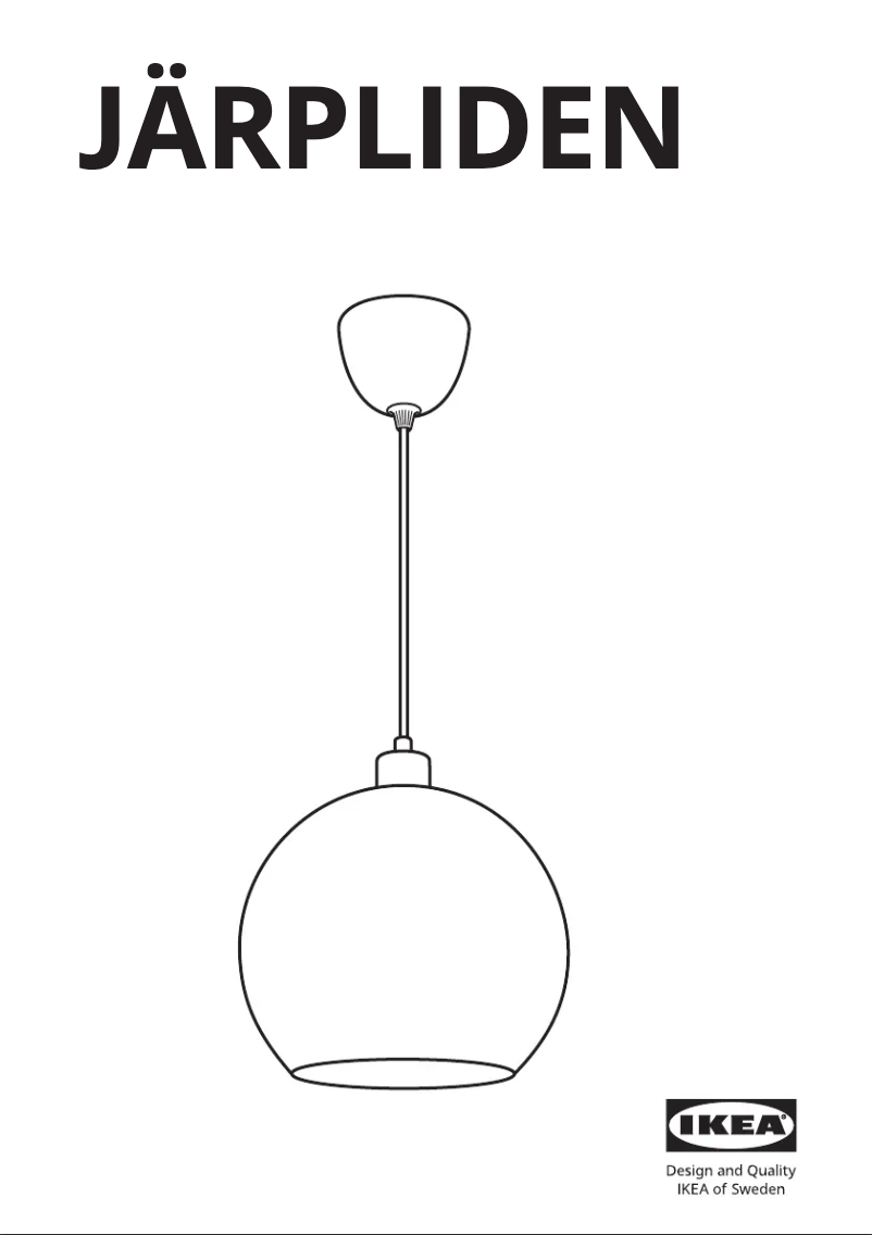 Page 1 de la notice Manuel utilisateur Ikea JÄRPLIDEN 704.996.18