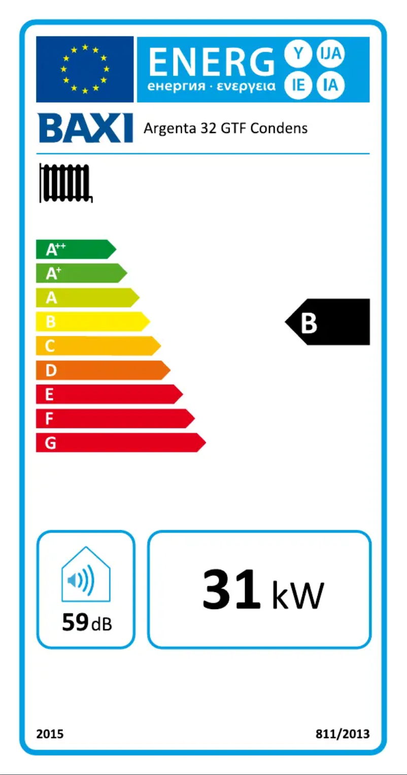 Image de la première page du manuel de l'appareil Argenta 40 GT Condens