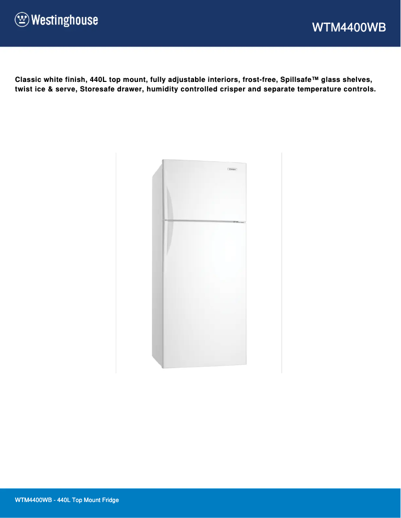 Image de la première page du manuel de l'appareil WTM4400WB