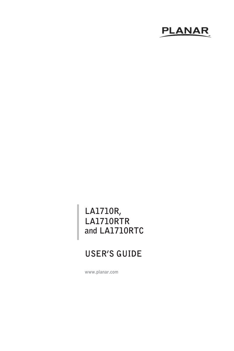 Image de la première page du manuel de l'appareil LA1710R