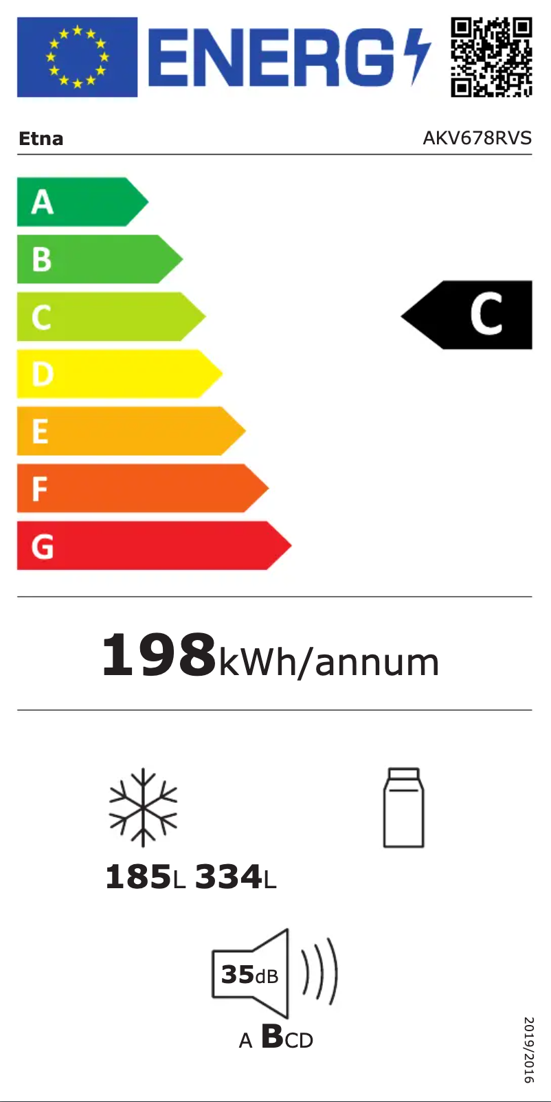 Page n°1 - Label énergétique Etna AKV678RVS