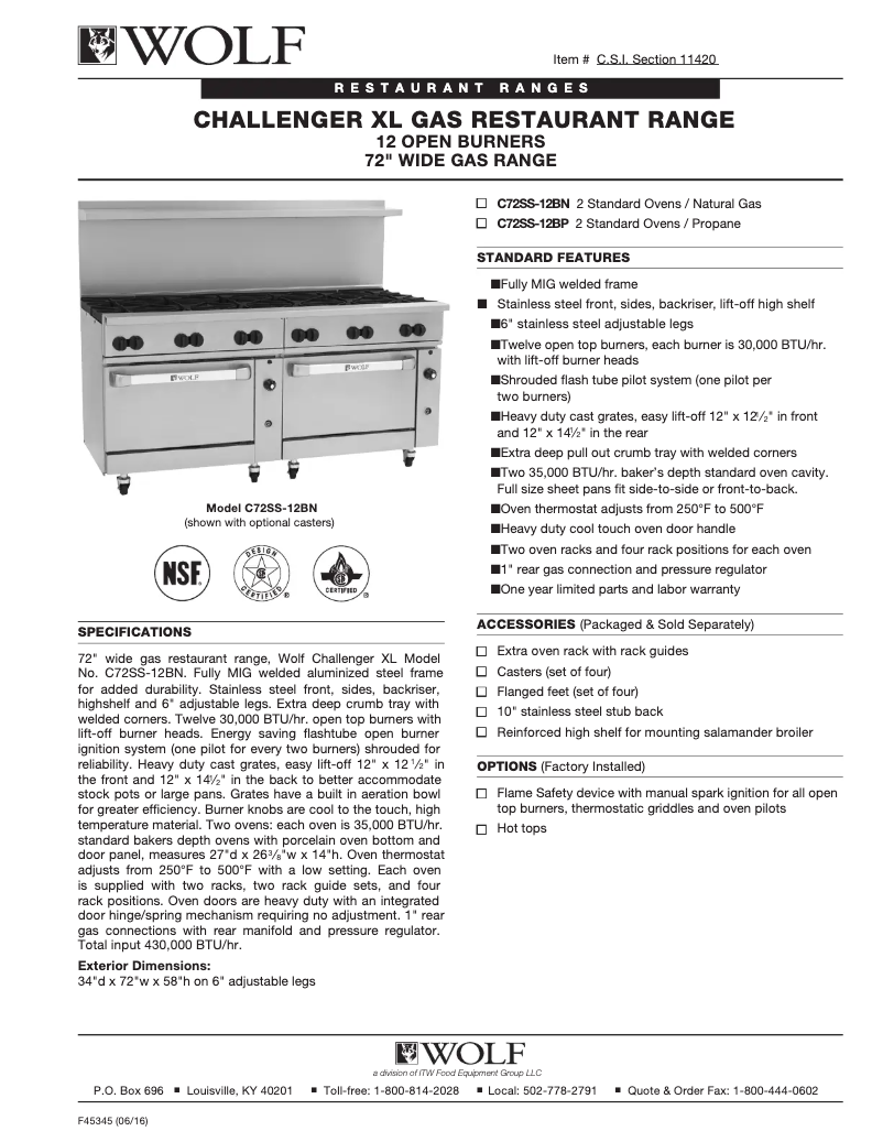 Image de la première page du manuel de l'appareil C72SS-12B
