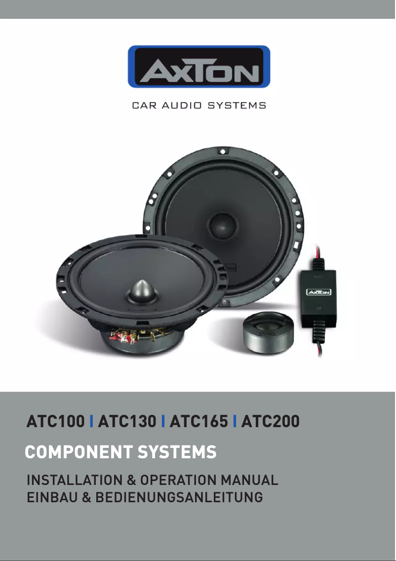 Page n°1 - Manuel utilisateur Axton ATC130