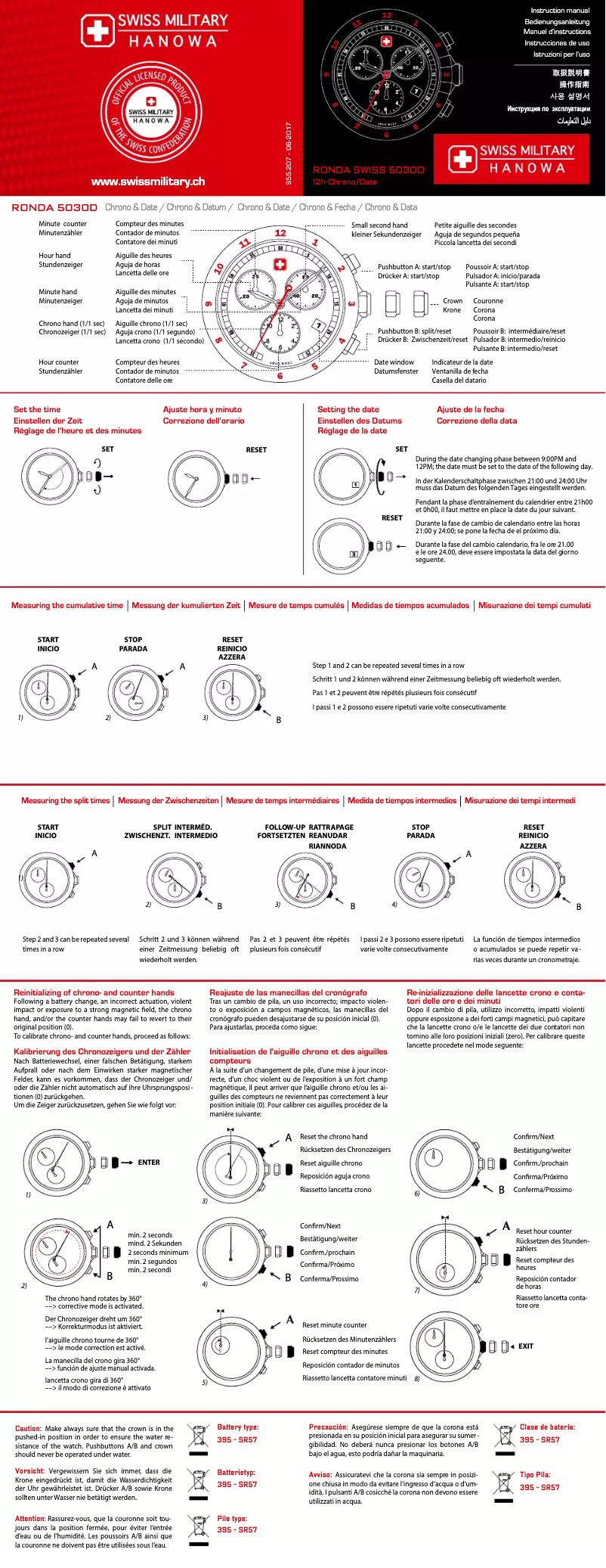Page n°1 - Manuel utilisateur Swiss Military Hanowa Patriot Chrono
