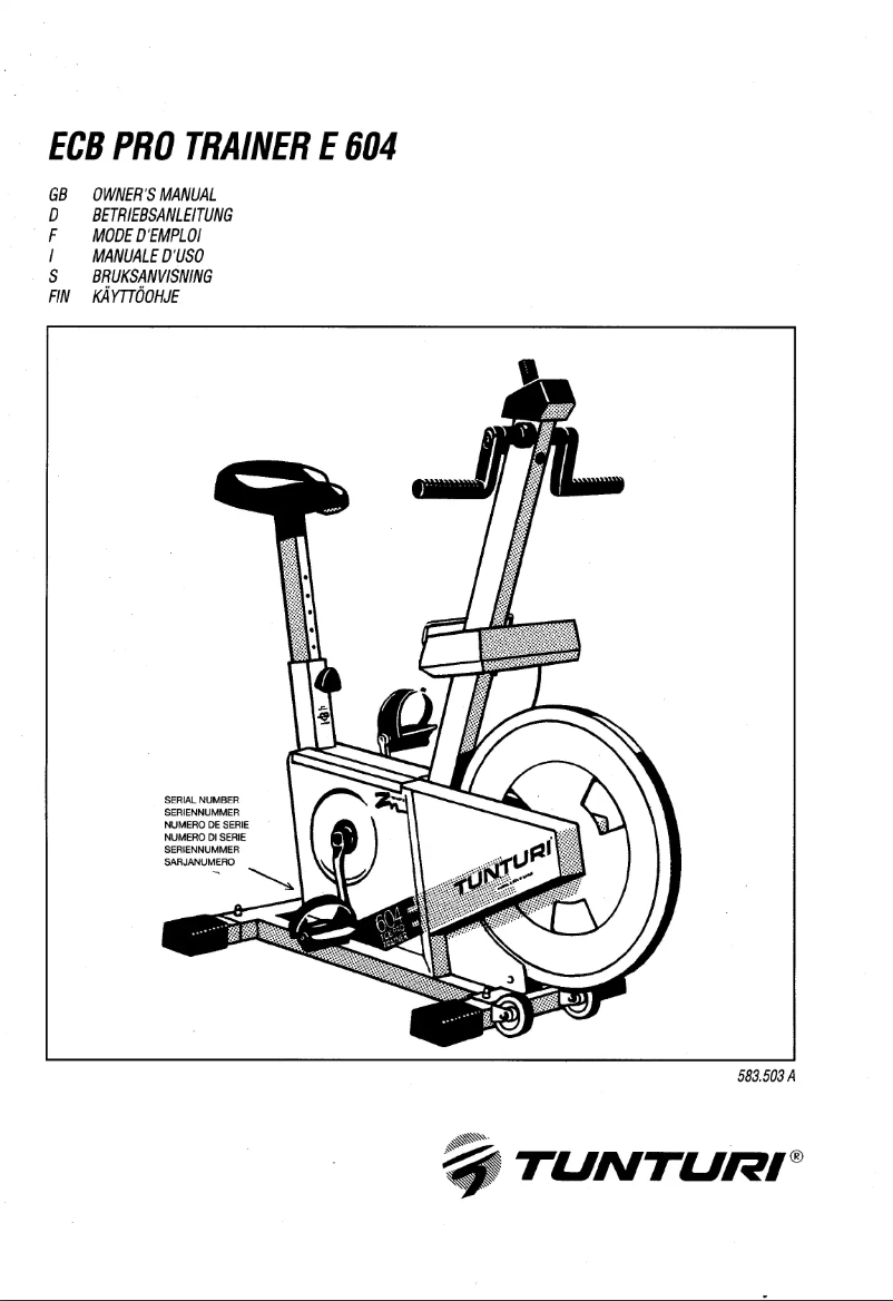 Page n°1 - Manuel utilisateur Tunturi E604