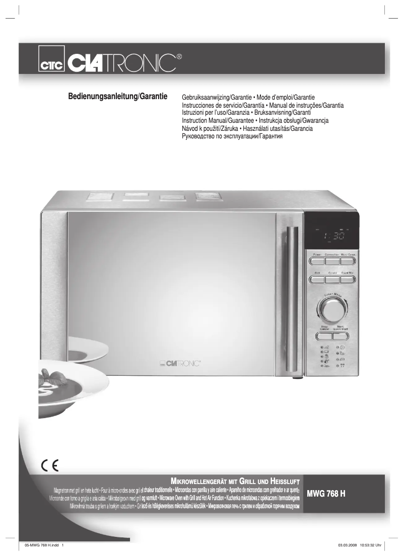 Page 1 de la notice Manuel utilisateur Clatronic MWG 768 H