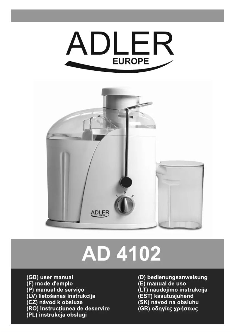Image de la première page du manuel de l'appareil AD 4102