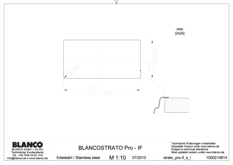 Page 1 de la notice Manuel utilisateur BLANCO STRATO PRO-IF