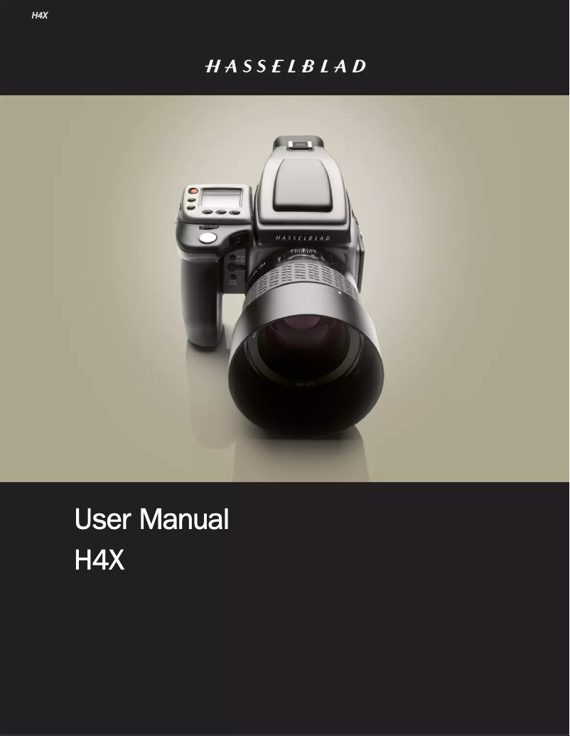 Page n°1 - Manuel utilisateur Hasselblad H4X