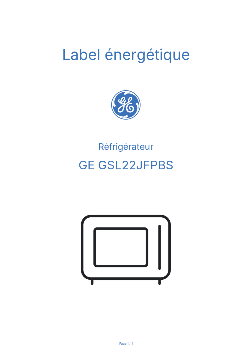 Image de la première page du manuel de l'appareil GSL22JFPBS