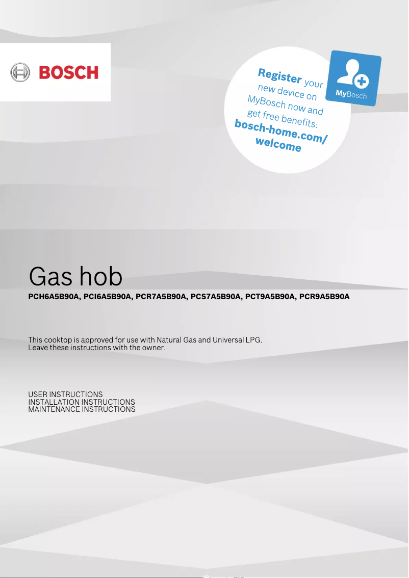 Página 1 del manual Manual de usuario Bosch PCH6A5B90A