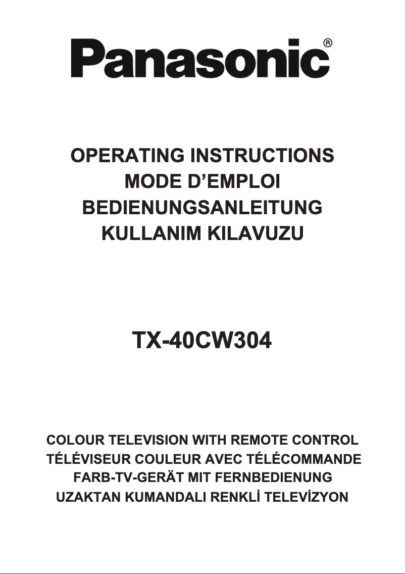 Page 1 de la notice Manuel utilisateur Panasonic Viera TX-40CW304