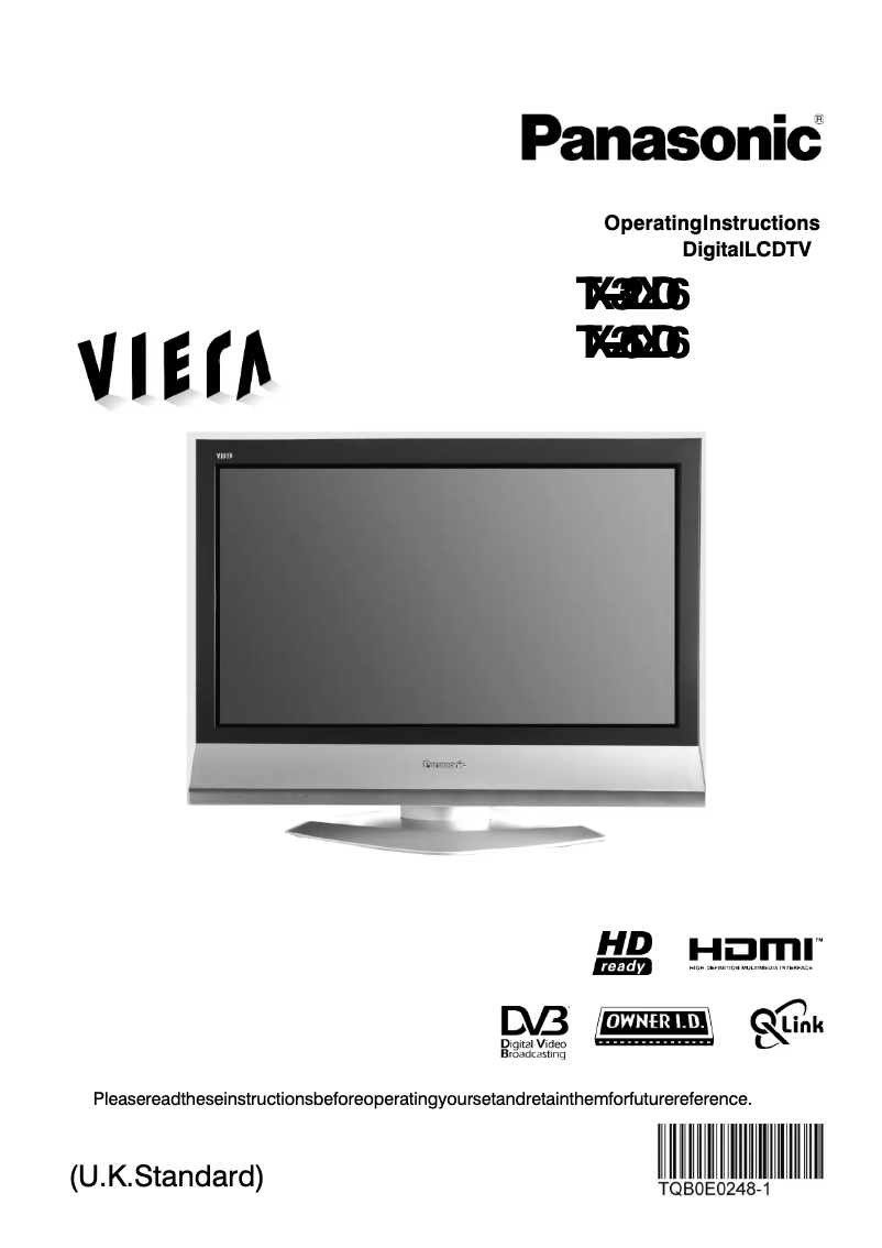 Image de la première page du manuel de l'appareil Viera TX-32LXD6