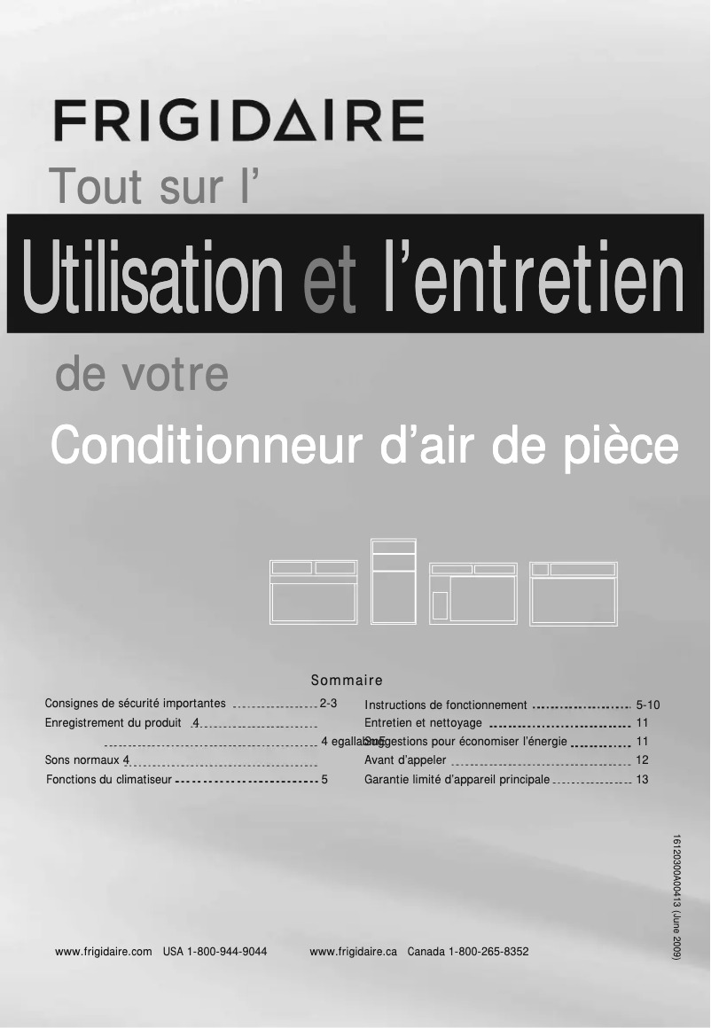 Page n°1 - Manuel utilisateur Frigidaire FFRE1033Q1
