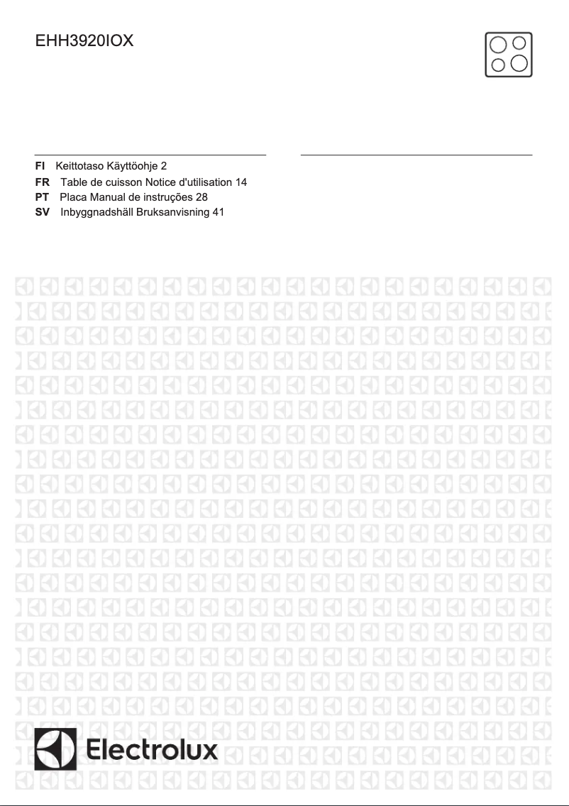 Page 1 de la notice Manuel utilisateur Electrolux EHH3920IOX