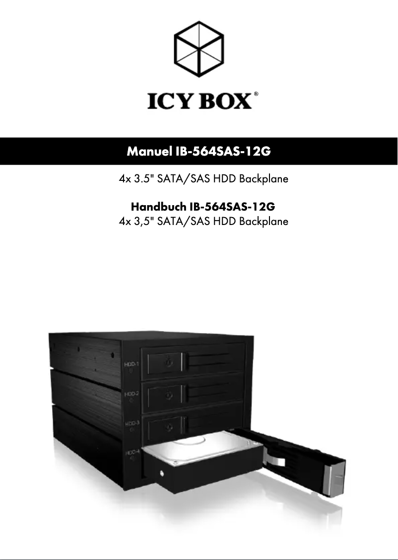 Page 1 de la notice Manuel utilisateur Icy Box IB-564SAS-12G