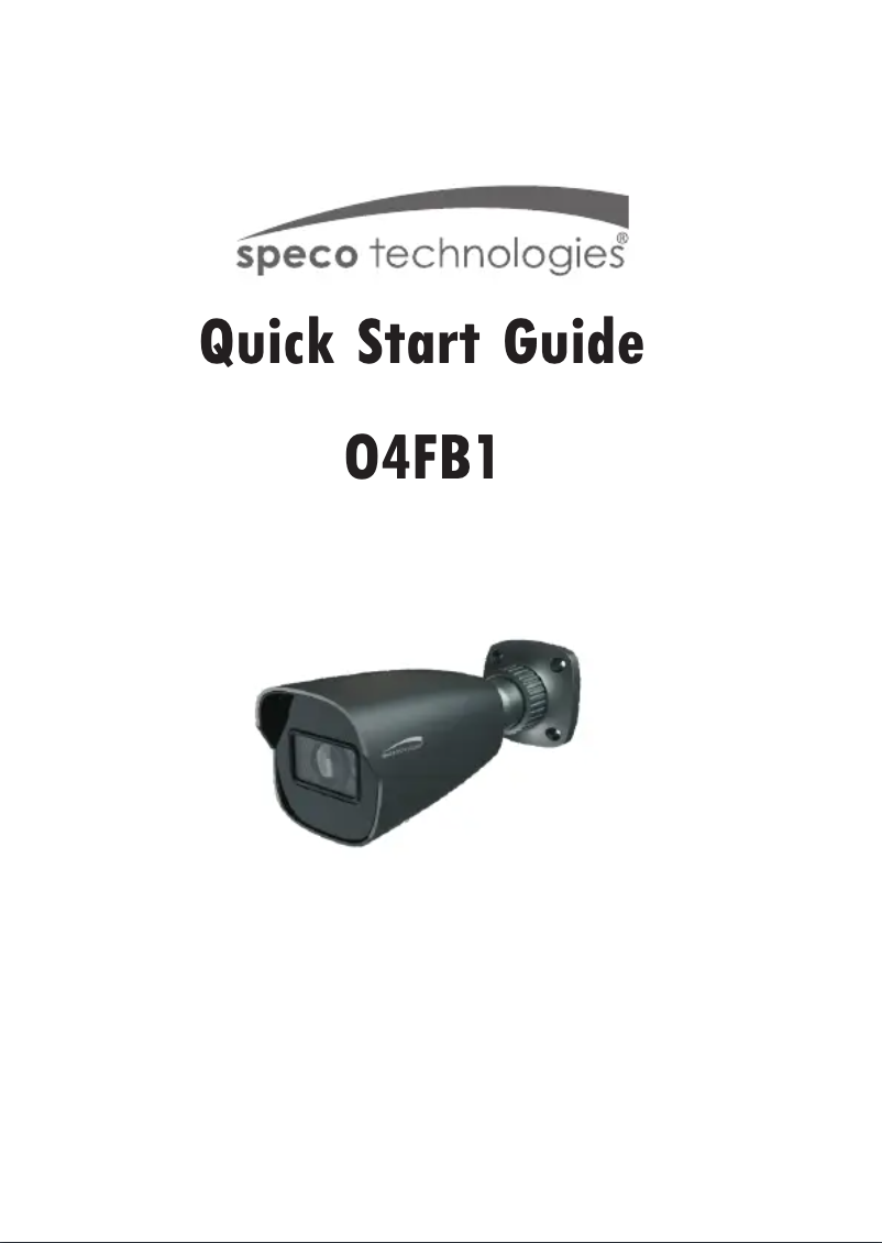 Page n°1 - Guide de démarrage rapide Speco Technologies O4FB1