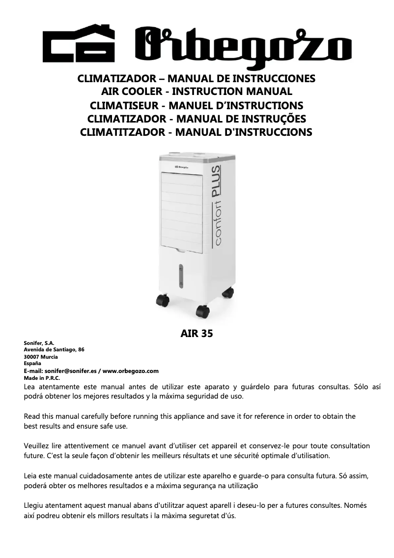 Image de la première page du manuel de l'appareil AIR 35