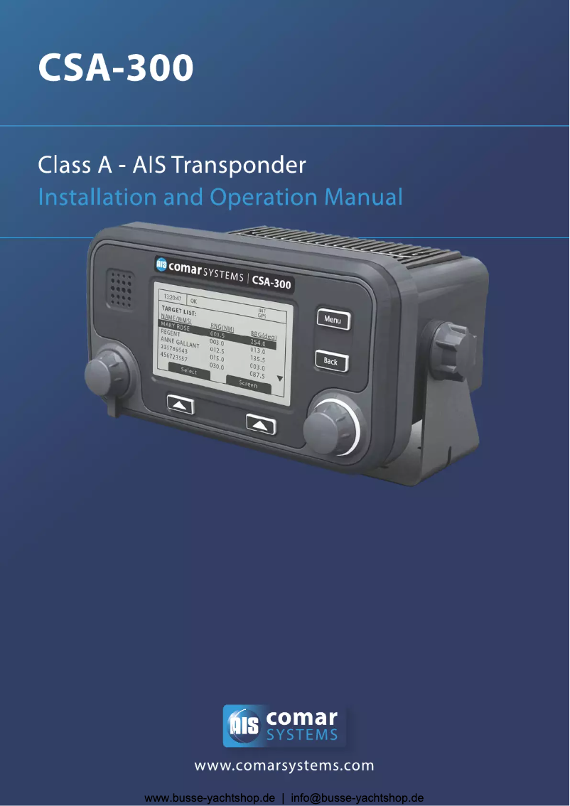 Página 1 del manual Manual de usuario Comar CSA-300