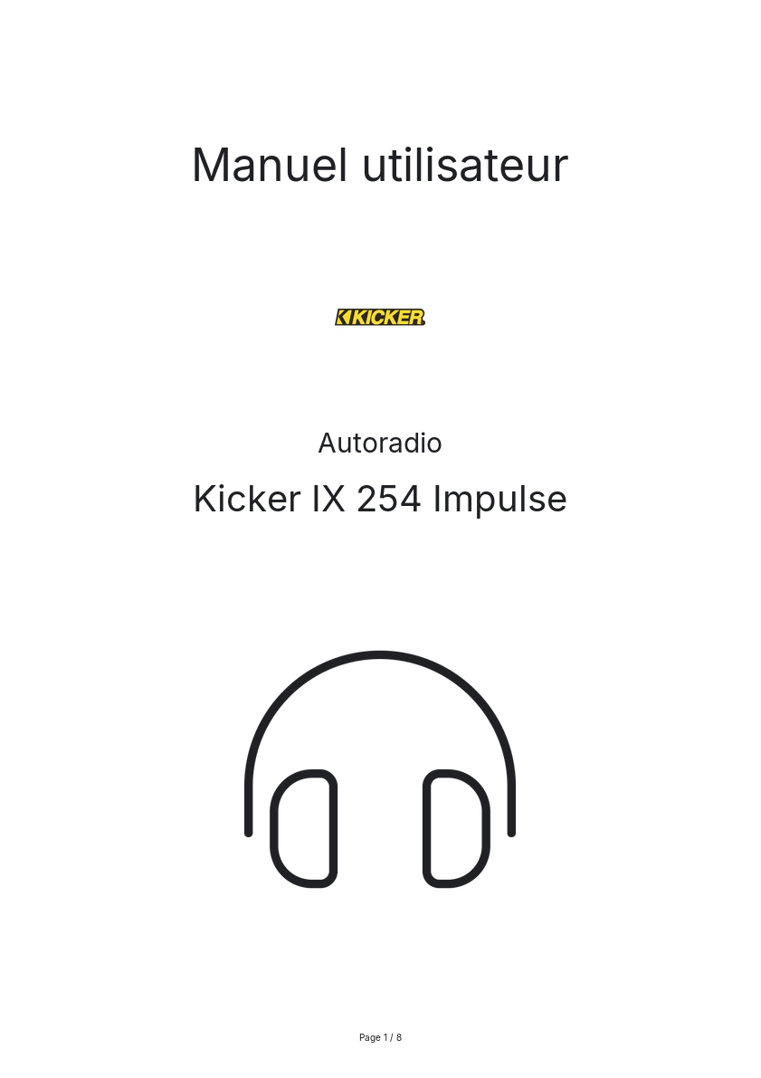 Image de la première page du manuel de l'appareil IX 254 Impulse