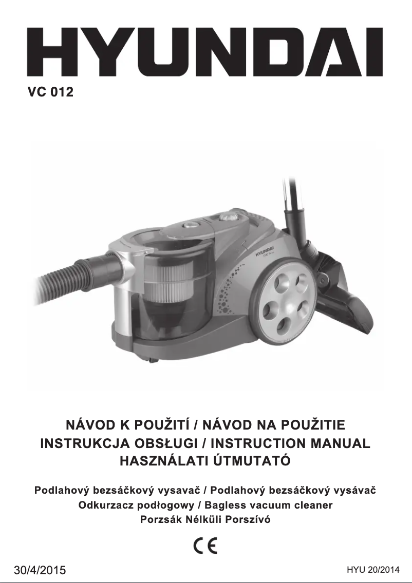 Page 1 de la notice Manuel utilisateur Hyundai VC 012