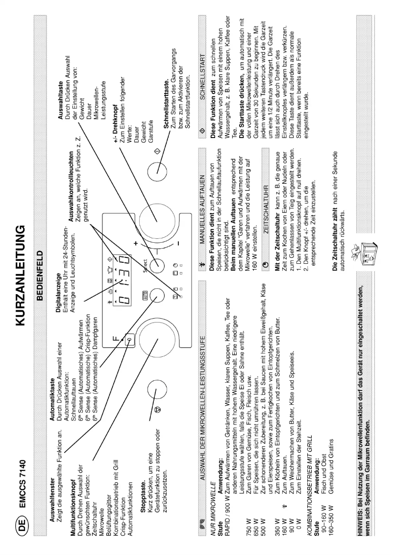 Page 1 de la notice Manuel utilisateur Bauknecht EMCCS 7140 IN