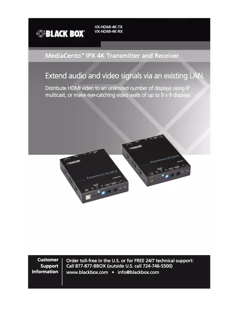 Image de la première page du manuel de l'appareil VX-HDMI-4K-TX