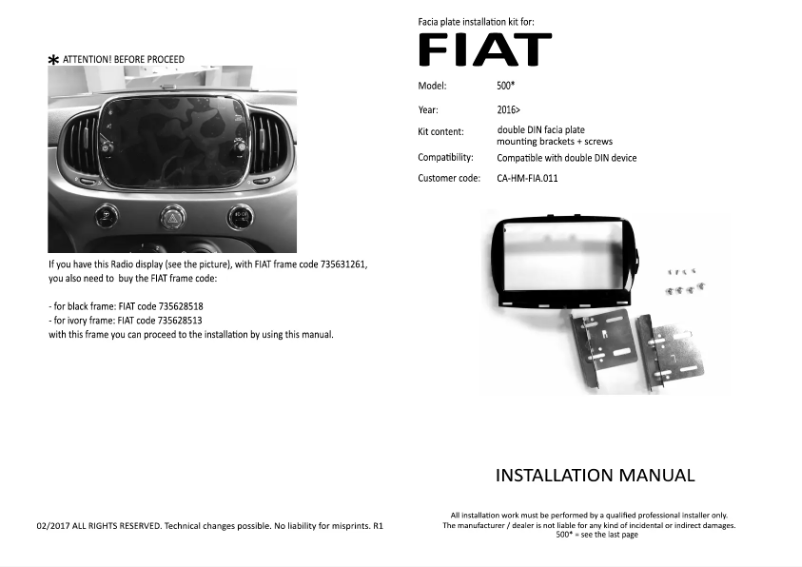 Image de la première page du manuel de l'appareil CA-HM-FIA.011