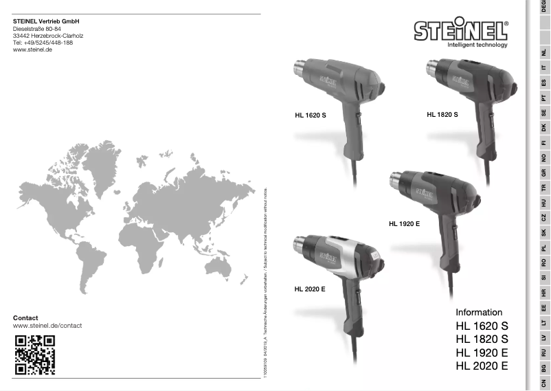 Page 1 de la notice Manuel utilisateur Steinel HL 1620