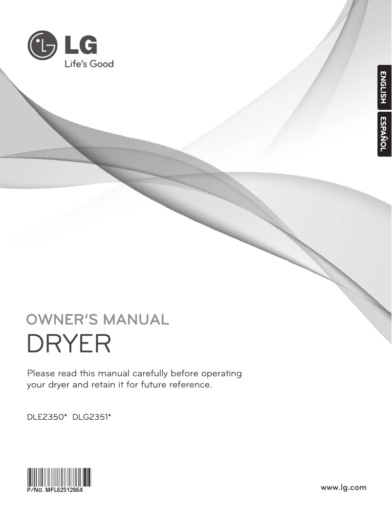 Image de la première page du manuel de l'appareil DLG2351W