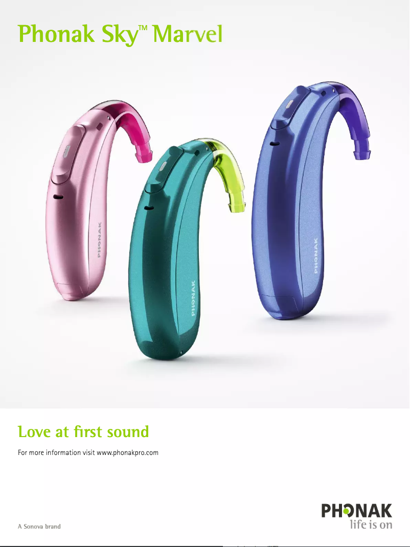 Page 1 de la notice Fiche technique Phonak Sky Link Marvel